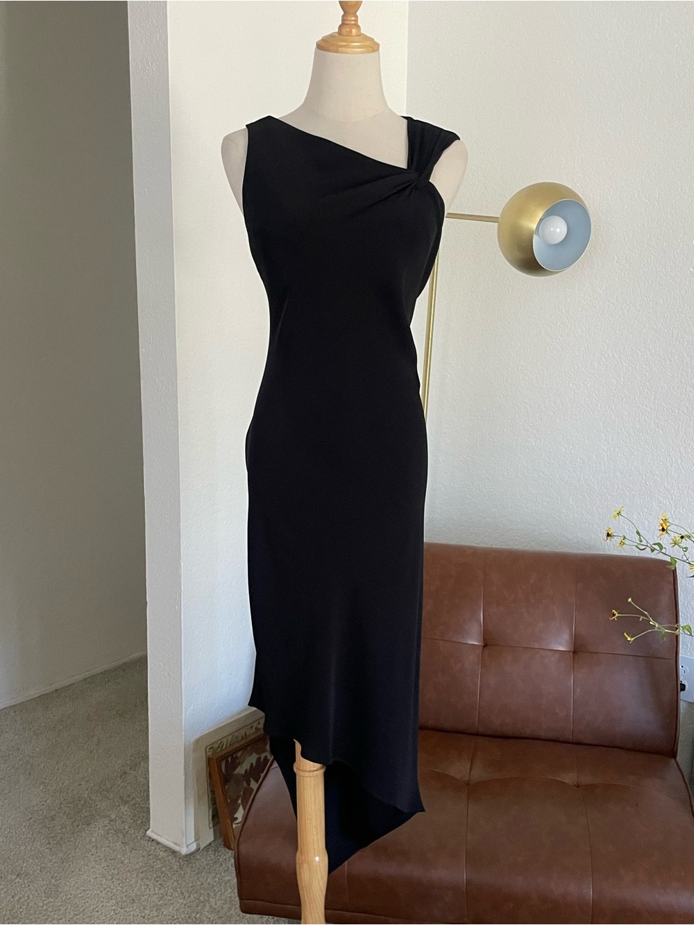 Vintage 1990s S.L. Fashions Glam Goth Romantic Asymmetrical Dress
